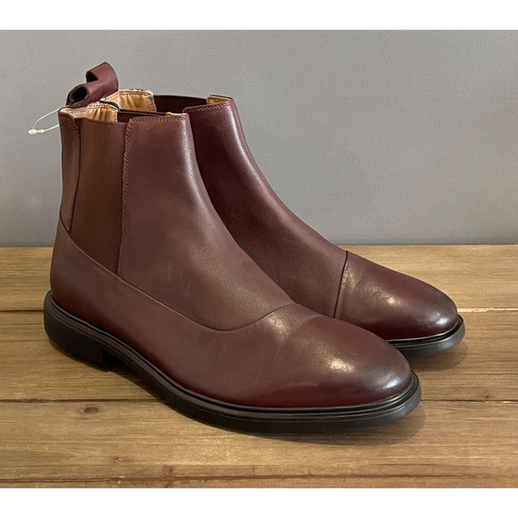 Thomas and Vine Men\'s Hanford Chelsea Boots Size 12 Bordeaux Leather Comfort main image 7